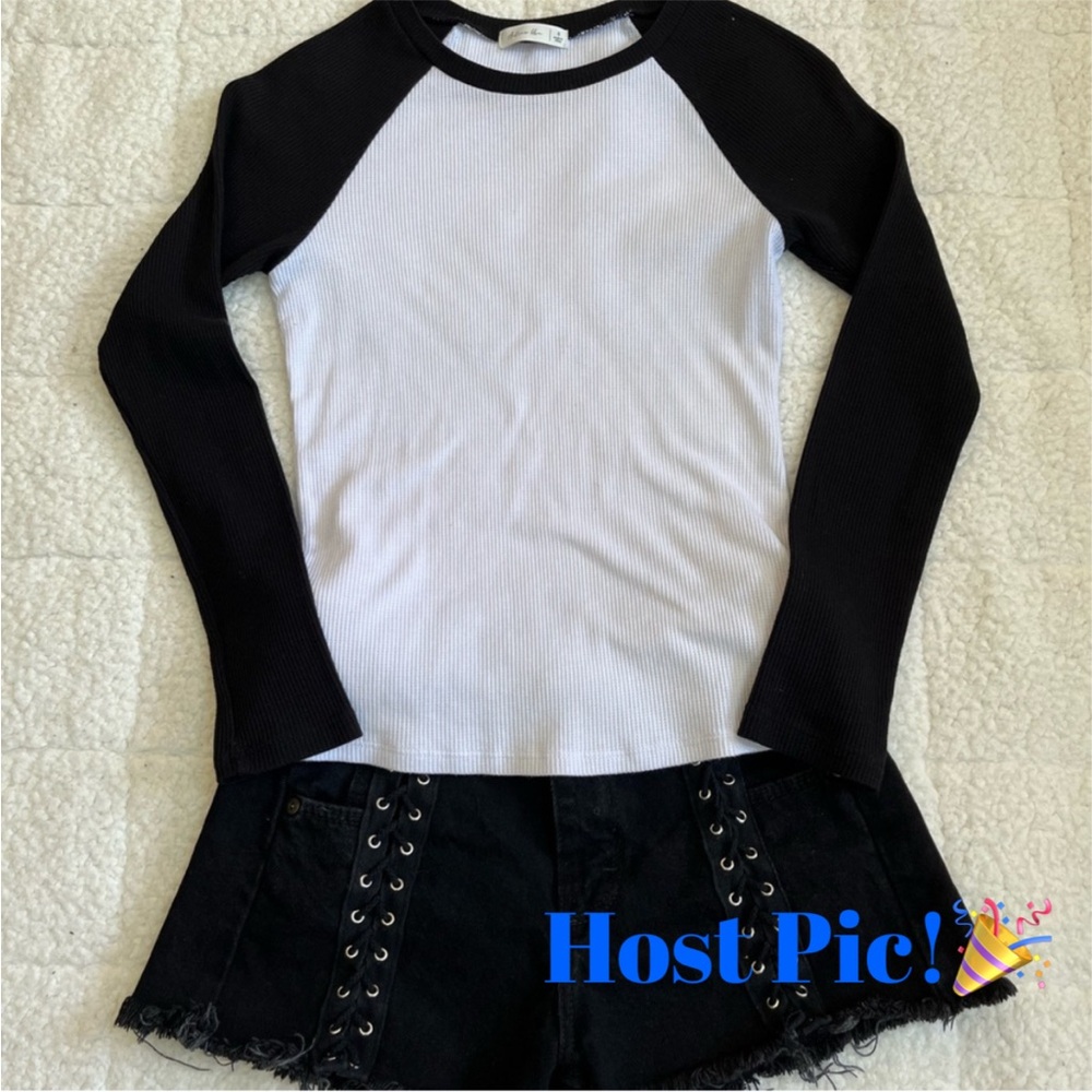 Black and White Long Sleeve Top